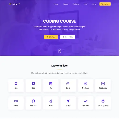 Bootstrap online course template